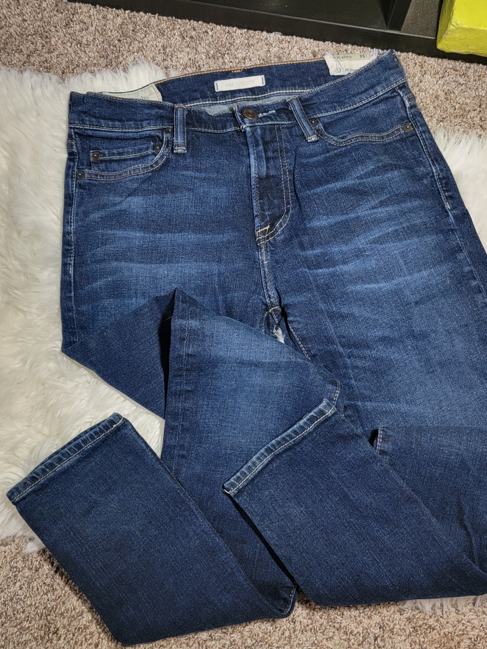 Mens Abercrombie Super Skinny Denim Jeans Dark Wash Size 30c